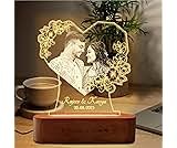 ZOCI VOCI Personalized Valentine Gift for Couple - LED Photo Frame | Customized Anniversary Gift for Wife & Husband | Photo Engraved Lamp (Radiant Love, Warm Light)